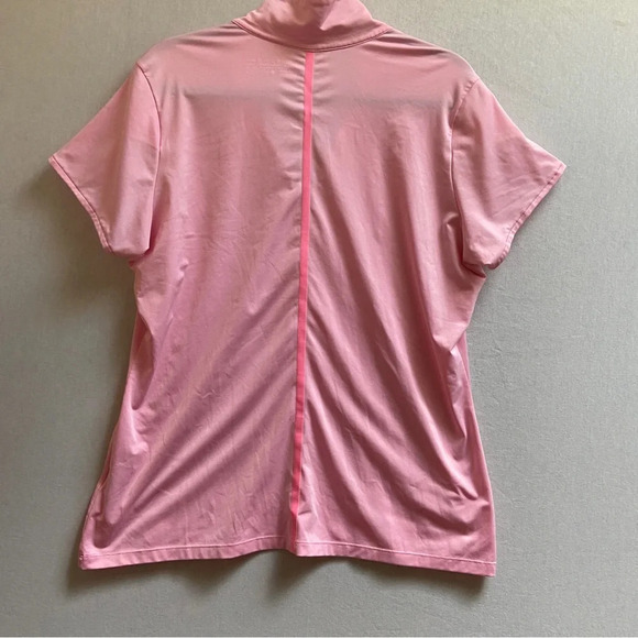 Nike Golf Tour Performance Pink Dri-fit mock neck 1/2 zip short sleeve Sz XL - Picture 2 of 8